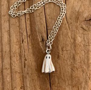 Pequeño <span class=keywords><strong>fantasma</strong></span> colgante collar 3D gótico Halloween Spooks brujas espíritu Ghoul espíritu alma espectro regalo para <span class=keywords><strong>novia</strong></span> en caja - Product Image 4
