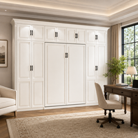 Lit Murphy convertible en acier et bois, style moderne, taille King, vente directe d'usine, mobilier de chambre à coucher