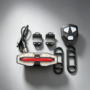 Feux arrière de vélo à clignotants à distance, recharge USB, klaxon d'avertissement, feux de signalisation gauche et droite pour la conduite nocturne - Vente en gros - Product Image 1