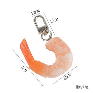 Cute Shrimp Keychain Simulation Food Keychain Funny Novelty Stylish Mini Simulated Food Shrimp Metal <b>Key</b> <b>Ring</b> <b>Key</b> Organizer - Product Image 5