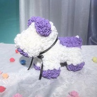 Populaire PE Rose Mousse Fleur Réel Chinois Saint Valentin Cadeau En Gros Chien pour Petite Amie Anniversaire Éternel Mousse Fleur Chien