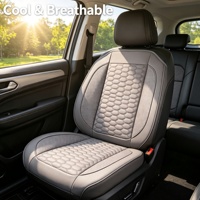 Cojín de Asiento Individual para Auto, de Cuero PU Universal, Acolchado en Panal, Transpirable y Perforado, de Lujo para Dormir