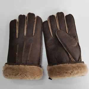 Guanti in Pelle di Pecora Australiana Nappa Cuciti a Mano, Nuova Moda Invernale per Uomo - Product Image 3