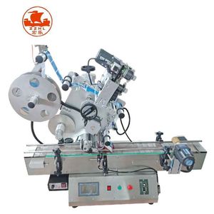 Machine d'étiquetage industrielle électrique de vente chaude papier de bouteille semi-double de dessus de table côté plat automatique pour moteur de canettes - Product Image 2