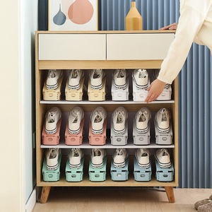 Adjustable <b>shoe</b> cabinet, <b>shoe</b> storage solution, foldable plastic double-layer <b>shoe</b> rack, simple household all-in-one <b>shoe</b> <b>holder</b> - Product Image 1