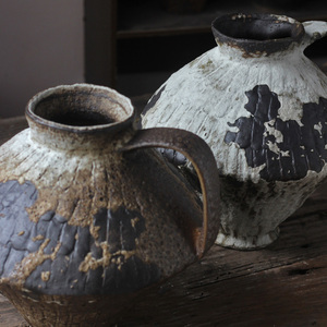 Handmade Vintage Porcelain Vase <strong>Japanese</strong> Style Glazed Ceramic <strong>Pot</strong> with Active Surface Rustic Vintage Ceramic for Home Decor - Product Image 2
