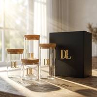 Flacon en verre borosilicate de 30 mm de diamètre avec bouchon en liège, impression sérigraphique transparente, étanche, écologique, option de logo personnalisé