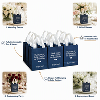 Sacs cadeaux en papier personnalisés FB29 avec poignées en satin, sacs de faveur personnalisés pour la fête nuptiale et les fiançailles