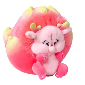 Wholesale cute monster transformation pitaya plush toy creative fruit pillow kawaii adorable fuzzy pitaya soft plush toy