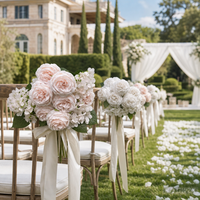 Bouquet de fleurs artificielles exquises en soie, roses et hortensias, 11 branches, décoration florale pour mariage, décoration de salon