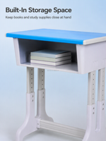 Ensemble de mobilier scolaire moderne et durable en métal, confortable, avec bureau et chaise réglables en hauteur pour enfants, idéal pour la salle de classe et l'étude à domicile