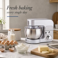 Personnalisation OEM/ODM, batteur sur socle électrique 3L, 700W, bol en acier inoxydable, 6 vitesses, mélangeur à pâte pour la cuisine à domicile avec protection anti-éclaboussures