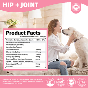 Glucosamine Chondroïtine MSM Home Pet <span class=keywords><strong>Essentials</strong></span> – Complément 2-en-1 Probiotique pour le Soutien Articulaire – Cliniquement Prouvé – 200 Bouchées Croquantes - Product Image 3