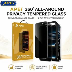 APEI 360 °   Protection d'écran pour <span class=keywords><strong>iPhone</strong></span> 17 18 Air Pro Max, confidentialité, dureté 9H, <span class=keywords><strong>anti</strong></span>-rayures, compatible avec <span class=keywords><strong>coque</strong></span>, installation facile - Product Image 2