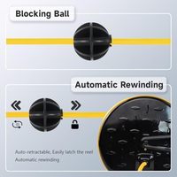 Reel kabel ekstensi 30 kaki Industrial, Reel kabel ekstensi, 16/3 Gauge SJTW, 3 outlet, 10A, pemutus sirkuit, langit-langit logam/dudukan dinding untuk garasi