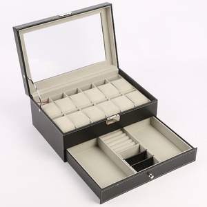 Luxury Jewelry Leather <b>Watch</b> Box <b>Watch</b> Storage Packaging Box Spot Open Window <b>Ring</b> <b>Watch</b> Boxes - Product Image 1