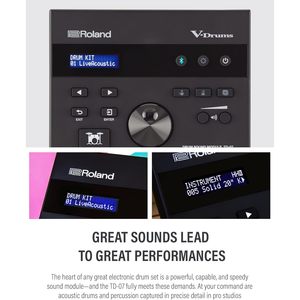 Paquete de Batería Electrónica Roland TD-07KV con Cable de Audio de 3.5mm, Bolsa para Baquetas, 3 Pares de Baquetas - Product Image 6