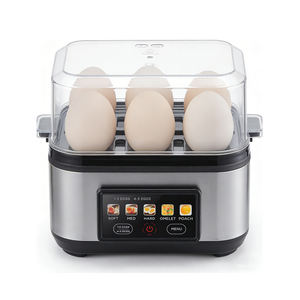 Nouveau design 2026, cuiseur à œufs électrique intelligent à affichage couleur, capacité de 6 œufs, forme carrée, pour œufs à la coque, semi-liquides ou durs - Product Image 1