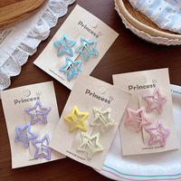 Barrette à cheveux géométrique en alliage pour enfants, série de couleurs macaron douces et fraîches, barrette étoile émaillée
