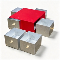 Boîte cadeau en carton biodégradable à 4 tiroirs, ouverture sur quatre côtés, design personnalisé haut de gamme fait main pour chocolat