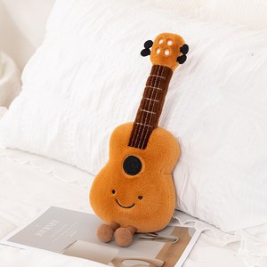 Juguetes de Peluche de Guitarra y Violín con Diseño de Dibujos Animados, Instrumentos Musicales de Peluche Personalizados para Regalo Infantil - Product Image 1