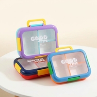 Boîte à bento compartimentée en plastique, boîte à lunch, porte-repas, pour étudiants, employés de bureau, mignonne, style Instagram, récipient alimentaire hermétique
