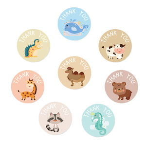 6 Mix Match Animal Vinyl Waterproof <strong>Stickers</strong> Fun Coffee Candy Candle Packaging Label Digital <strong>Printing</strong> Self-Adhesive Thank-You - Product Image 6