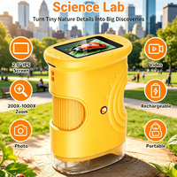 Juguete Educativo STEM para Niños, Microscopio Digital Portátil de 1000X con Pantalla de 2 Pulgadas, Lupa Recargable de Mano con Cámara