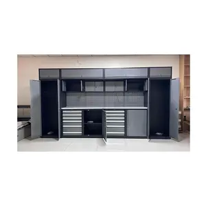 2024 JZD Tool Cabinet Metal Garage Storage Cabinets Workshop Equipment Tool Management System Workbench Combination Workstation