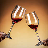 Verres à vin de Noël en cristal transparent de luxe 7OZ, gobelets personnalisés pour fêtes, verrerie transparente en carton