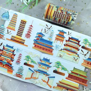 1pc 2m/roll Architectural Landscape Decorative Tape Masking Transparent Tape For Journal Scrapbook Planner DIY Crafts