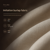 Tissu aspect lin 1200D, 220 GSM, polyester tricoté, pour nappe, housse de canapé, coussin