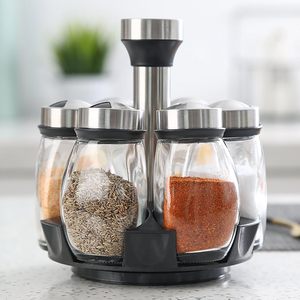 Wholesale Combination Set Metal Seasoning Bottle Jar with <b>Rotating</b> Base Kitchen Supplies <b>Spice</b> <b>Rack</b> Organizer Holder - Product Image 4