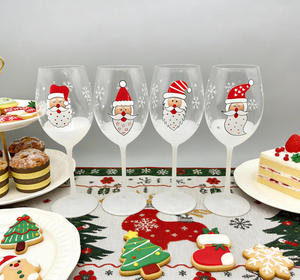 <span class=keywords><strong>Calice</strong></span> da <span class=keywords><strong>Vino</strong></span> <span class=keywords><strong>Rosso</strong></span> SNW con Design Natalizio Disegnato a Mano, Elegante Bicchiere per Decorazione Natalizia - Product Image 2