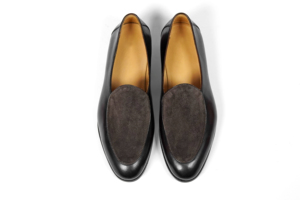 L32-B801 mocassini da uomo in pelle di capra in pelle scamosciata e pelle abbinata a punto Blake stile <span class=keywords><strong>smoking</strong></span> - Product Image 2