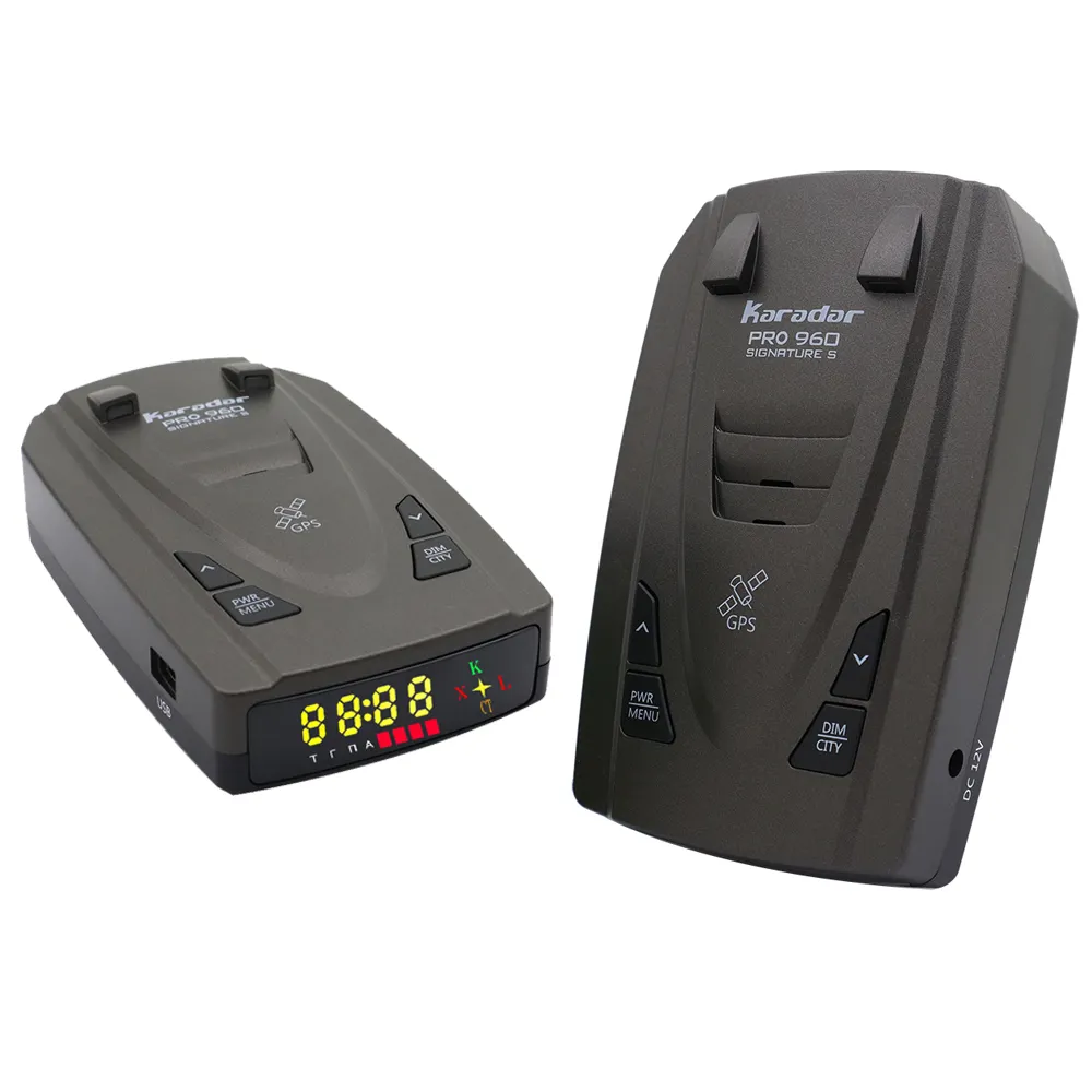 Karadar Pro960 Detektor Anti Radar Mobil Otomatis Tanda Tangan dengan GPS Data Kecepatan Rusia Alarm Peringatan Led Radar Detector