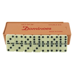 Tomy — dominos professionnel en ivoire, beaucoup de dominos, avec boîte en plastique <span class=keywords><strong>orange</strong></span>, ensemble de 6 jeux de dominos, de l'usine - Product Image 1