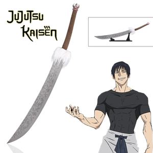 100cm Anime Jujutsu Kaisen hoja grabada Real Wepaon Toji Fushiguro Split Soul Katana espada réplica con soporte de madera - Product Image 1