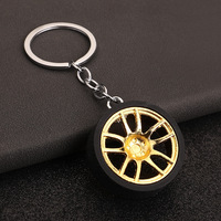 Оптовая продажа: Брелок-ключница из металла Alloy Hot Wheels в виде колеса автомобиля с мультяшным дизайном, турбо-эффектом и регулируемой подсветкой, с карабином