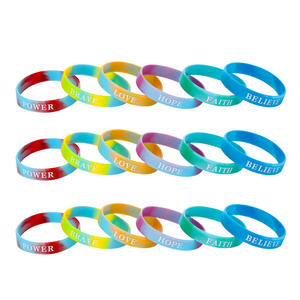 Pulseras de silicona inspiradoras con citas motivacionales, paquete de 6, joyería decorativa impermeable para motivar y alentar - Product Image 3