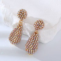 Anting-anting berlian untuk wanita, anting-anting tetesan air mode mewah