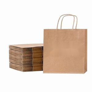Customized Printed Logo Classic Recycled Kraft Paper <b>Gift</b> <b>Bags</b> for Milk Tea Takeout Promotion Use - Product Image 1