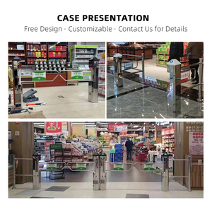 Siêu thị an ninh lối vào tự động cơ khí Swing rào cản cửa cổng với cảm biến điện Swing turnstile cổng rào cản - Product Image 5