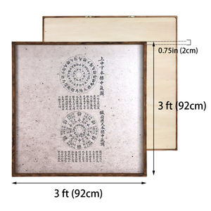 Kain wol warna kayu antik pedesaan sederhana obat Tiongkok seni dinding ruang tamu lukisan kanvas bertekstur besar - Product Image 2