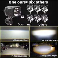 Feux de brouillard mini LED pour moto Sanvi S15, projecteurs 12V-24V 6000K 33W-58W, garantie 12 mois, projecteur auxiliaire
