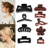 Grande pince à cheveux en plastique couleur or rose, grande taille, pour femmes