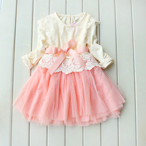 2017 New Fashion Trending Long Sleeve Children Lace <b>Tutu</b> Dresses - Product Image 4