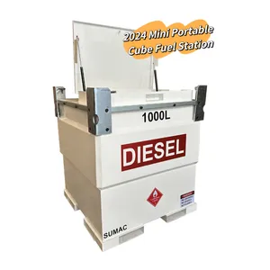 Réservoir de carburant diesel de cube mobile de station-service de réservoir de stockage 1000L à 10000L vertical avec la pompe