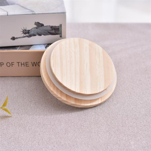 Bán buôn thiên nhiên phong cách gỗ tre có nắp đậy với niêm phong Vòng thích hợp cho chai thủy tinh nến lọ nước cup - Product Image 1