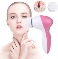 Nettoyant Visage Électrique 5 en 1 Exfoliant en Silicone, Brosse Nettoyante Faciale Sonique Rotative pour Pores